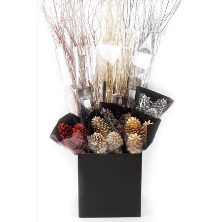 SECOND NATURE Assorted Branches and Pinecones Indoor Christmas Decor 08444